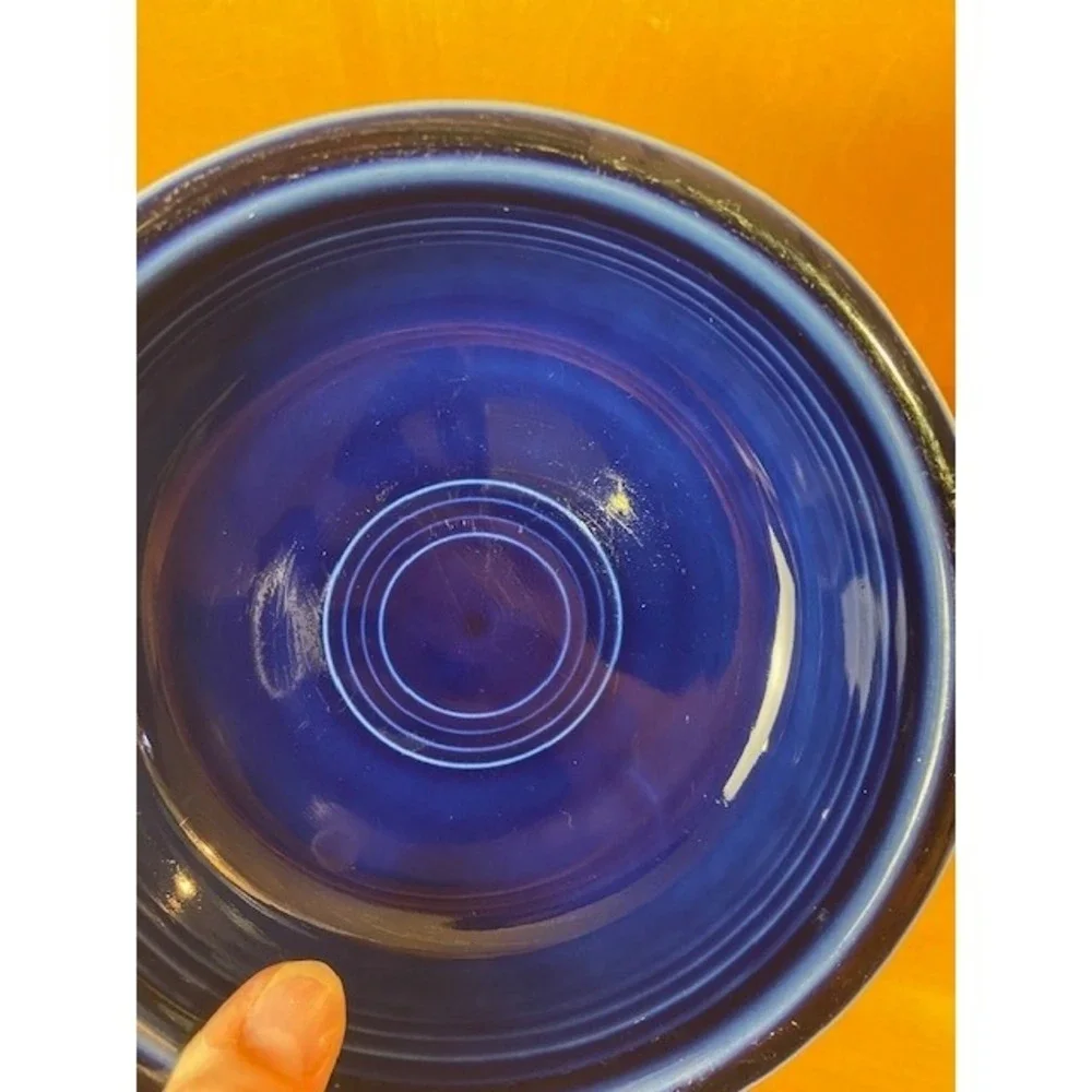 Fiesta HLC Cobalt Blue Cereal Bowl 6.75 Inch Vintage USA Stoneware Dark Blue